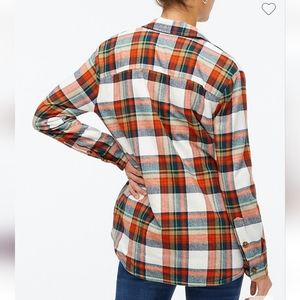 J. Crew Sherpa Lined Oversized Plaid Flannel Shacket